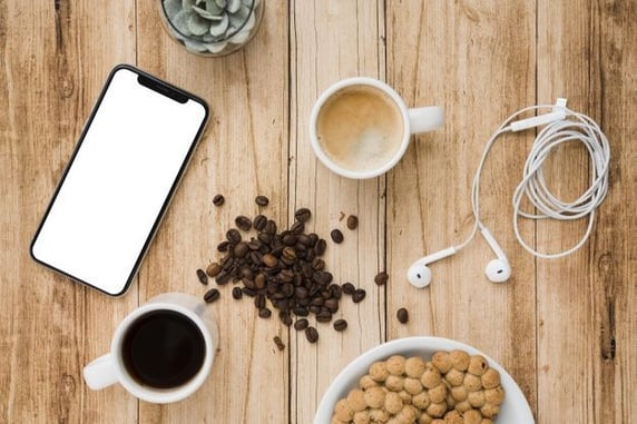 Download Flat Lay Desk Concept With Smartphone Template for free #concept #download #smartphone #template